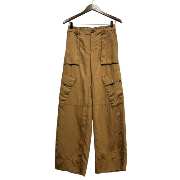 Vince. Women's Mid Rise Wide-Leg Cargo Trousers Brown size 0 - Picture 4 of 6